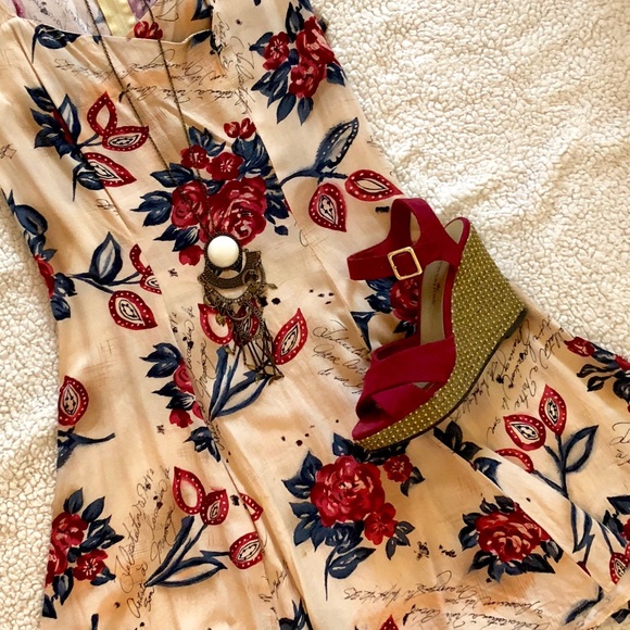 Montego Bay Club Shoes - Garnet and gold wedges